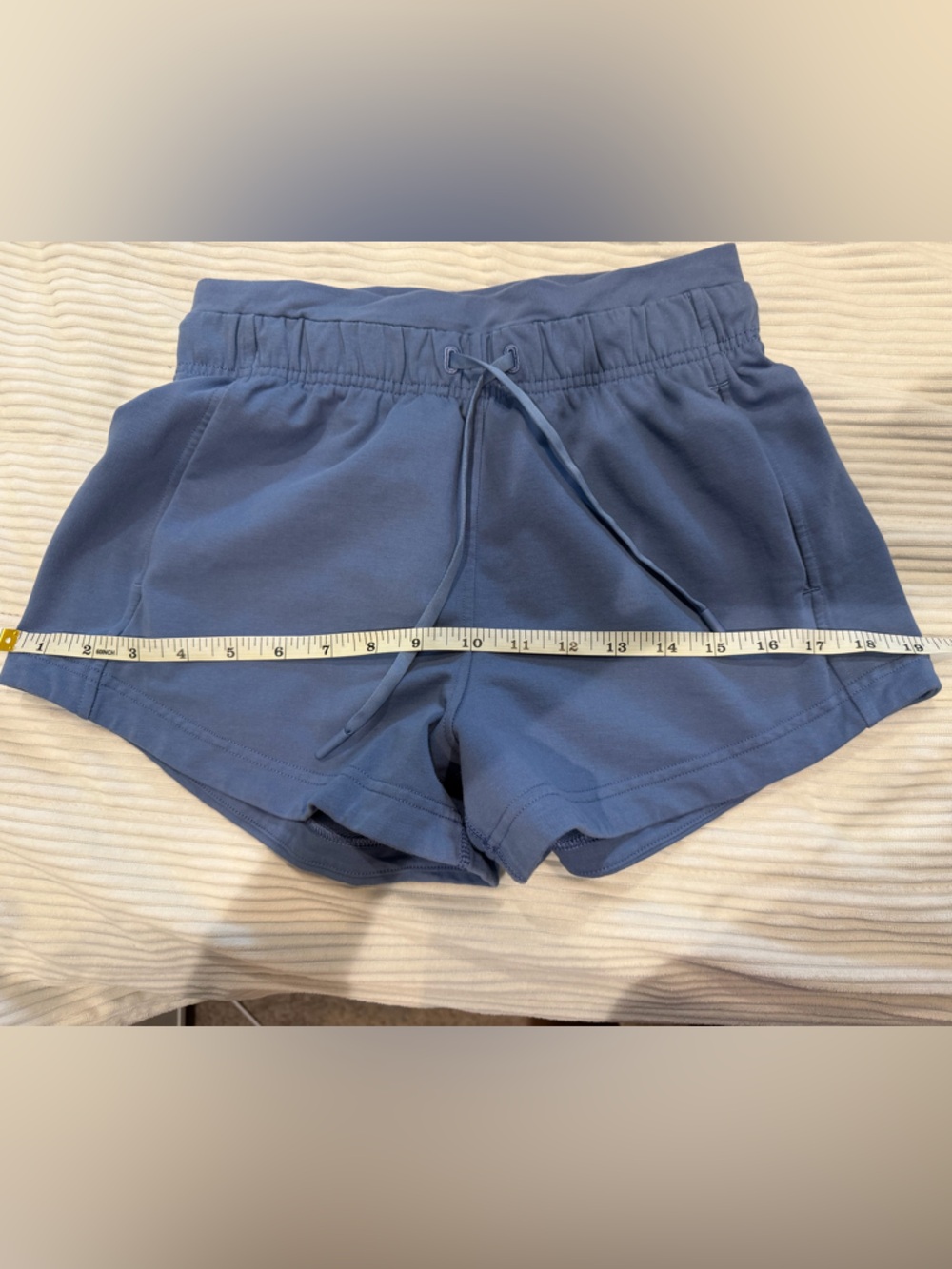 lululemon athletica Inner Glow High Rise 3” Blue Drawstring Athletic Shorts - Picture 8 of 9